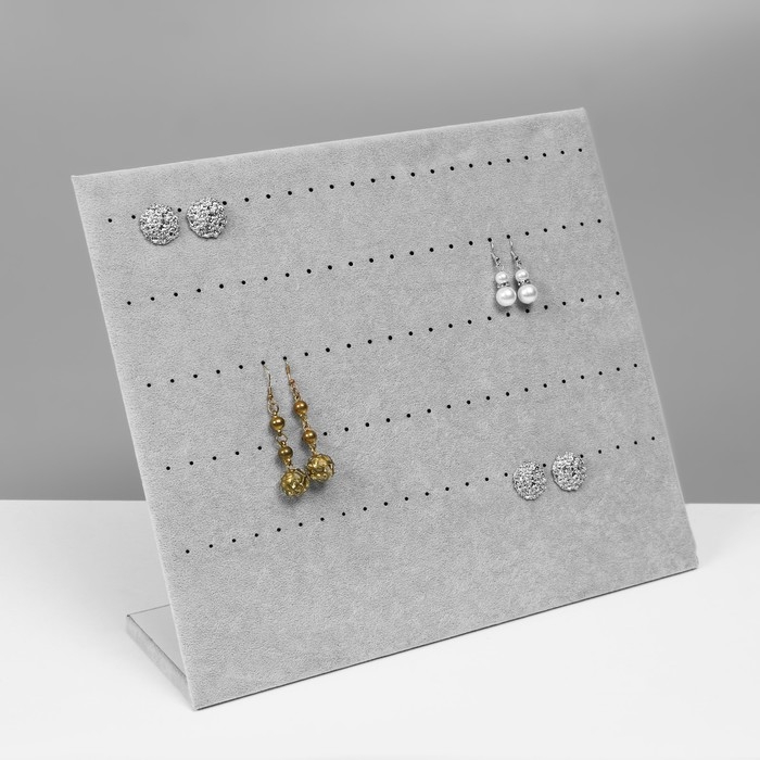 Подставка под серьги 60 пар, 5 рядов, 33×10×30 см, цвет серый Подставка под серьги 60 пар, 5 рядов, 33×10×30 см, цвет серый