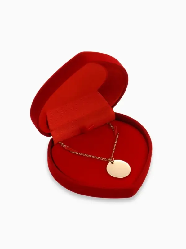 Футляр под набор украшений &laquo;Сердце&raquo;, бархатный, 9&times;8.5 см, красный