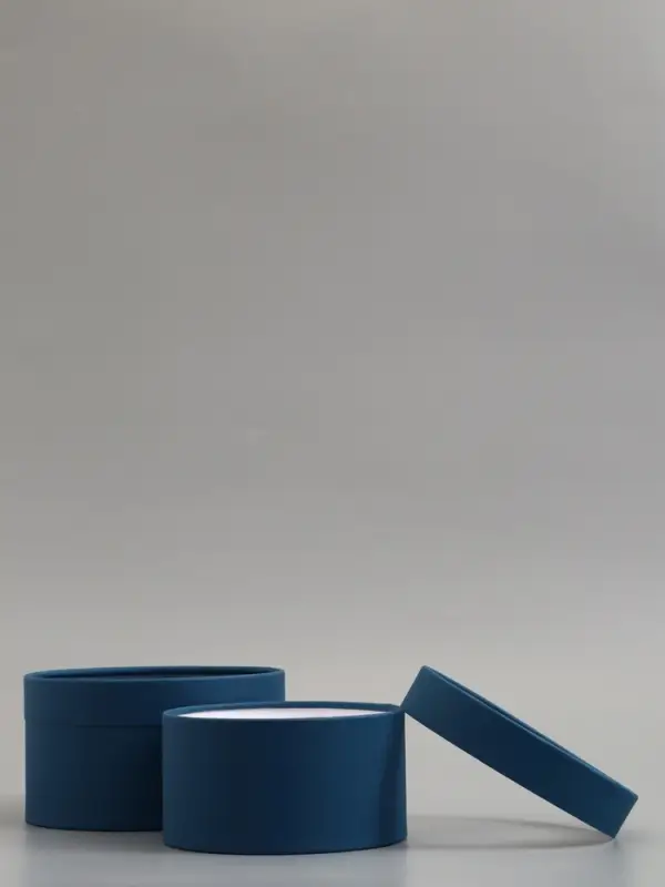 Набор подарочных коробок 2 в 1 круглых,  морской, с окном, 21 х 11 - 18 х 10 см