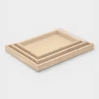 Подносы Доляна, набор 3 шт., 40&times;30 см, 35&times;25 см, 30&times;20 см, дерево, бежевые