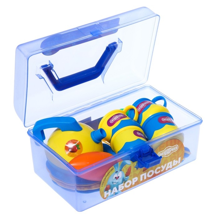 Набор посуды, Смешарики, в контейнере Набор посуды, Смешарики, в контейнере