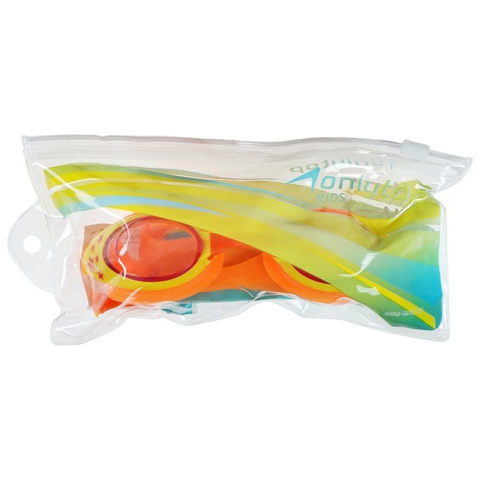 Очки для плавания детские ONLYTOP, беруши, цвет оранжевый Очки для плавания детские ONLYTOP, беруши, цвет оранжевый
