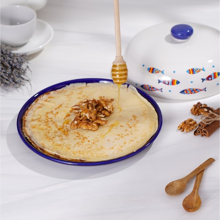 Блинница Доляна «Емеля», d=23 см, цвет белый