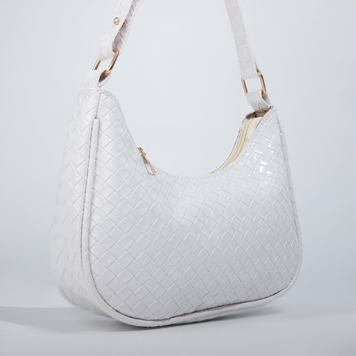 Сумка-багет на молнии, цвет белый Сумка-багет на молнии, цвет белый