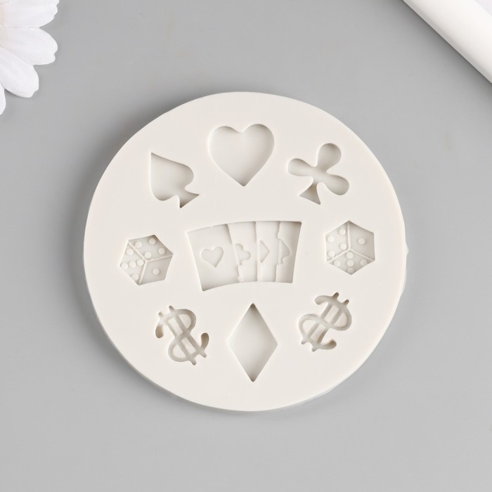 Молд силикон Молд силикон "Азартные игры" 9 предметов 9,2х9,2х1 см