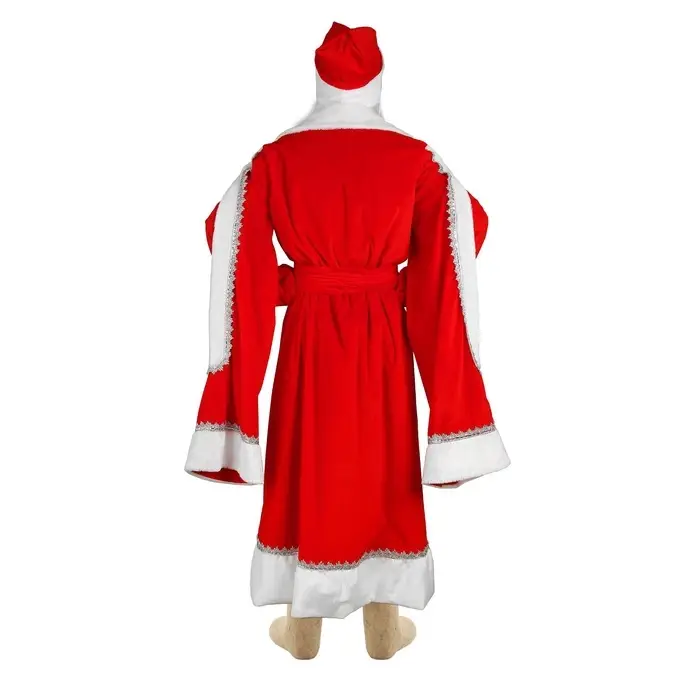 Карнавальный костюм  Карнавальный костюм "Дед Мороз", боярская шуба с узором, шапка, варежки, борода, р-р 52-54