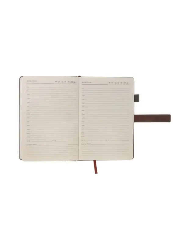 Ежедневник недатированный формат А5, с хлястиком, 80л, линия, пвх, Коричневый Ежедневник недатированный формат А5, с хлястиком, 80л, линия, пвх, Коричневый