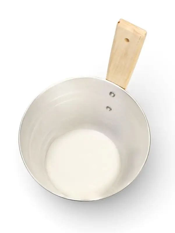 Ушат для бани и сауны, 3 л, алюминий, с деревянной ручкой