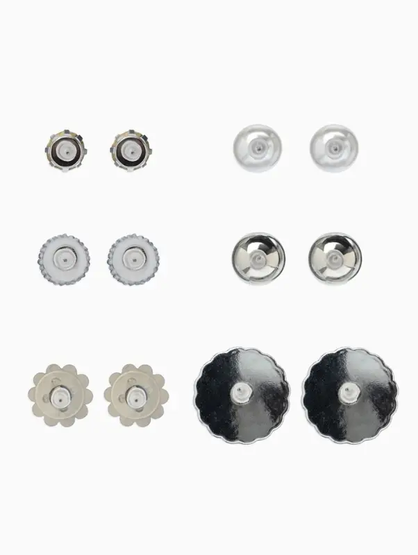 Пусеты 6 пар &laquo;Жемчужные&raquo;, планеты, бело-синие в серебре