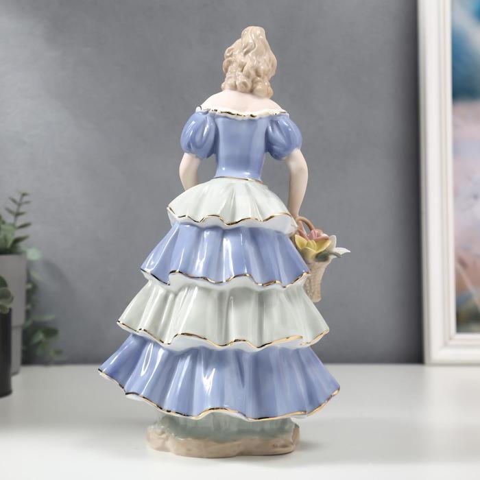 Сувенир керамика  Сувенир керамика "Крестьянка в  платье с оборками с корзиной цветов"МИКС 31х16х15 см