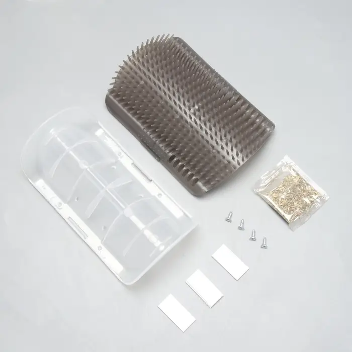 Массажёр - чесалка на угол, размер L, 17&times;11&times;6.2, с кошачьей мятой, серый