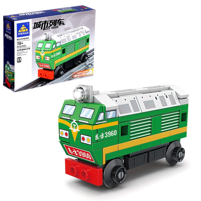 Конструктор &laquo;ЖД. Тепловоз&raquo;, с запуском, 78 деталей