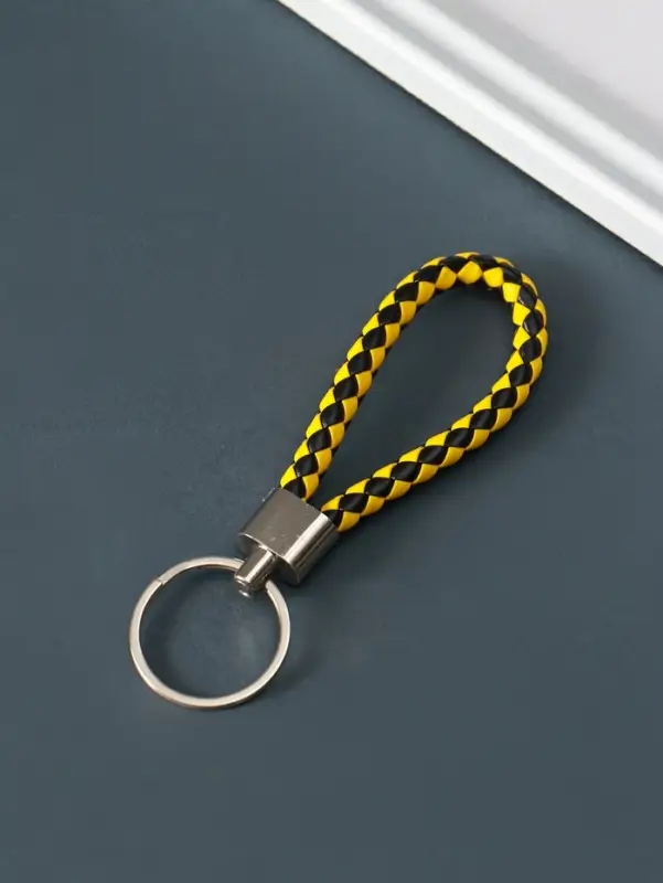 Брелок для ключей на кольце &laquo;Ремешок плетёнка&raquo;, кожзам, 8 см, МИКС