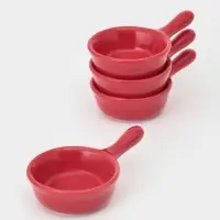 Соусники &laquo;Классика&raquo;, 7.8&times;7.2&times;2.5 см, набор 4 шт., керамика, красные