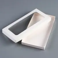 Коробка под плитку шоколада с крышкой, 17.5×9×1.5 см, белая