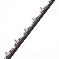 Ошейник кожаный двухслойный шипованный, 63&times;3 см, ОШ 40-55 см, чёрный