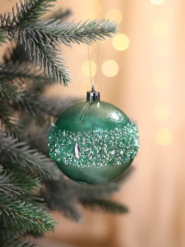 Ёлочные игрушки &laquo;Эйдонс&raquo;, шары новогодние, набор d=8 см, 3 шт., зелёный