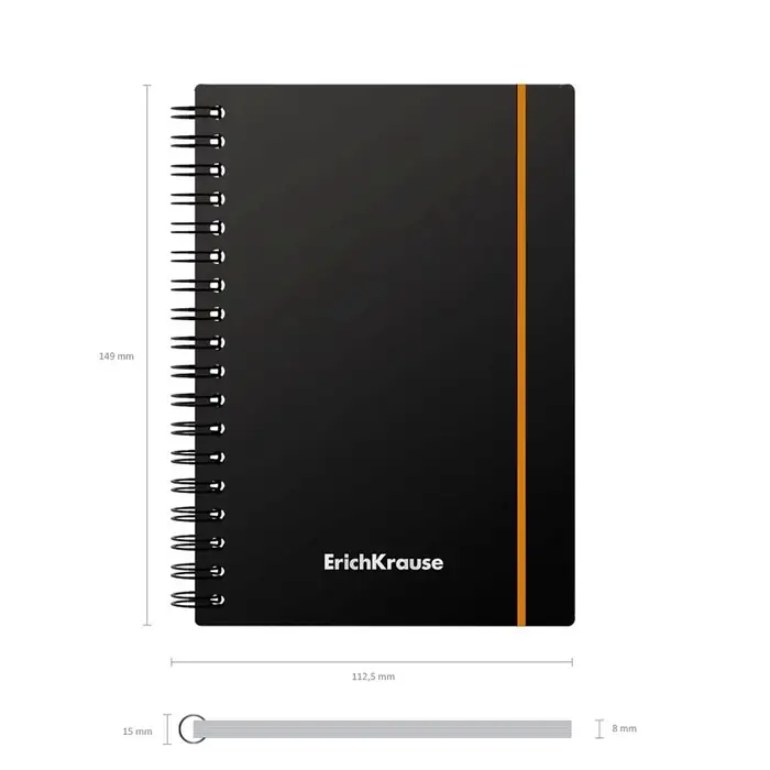Тетрадь на спирали ErichKrause. Accent А6, 80 листов, в клетку, пластиковая обложка, на резинке, блок офсет, МИКС