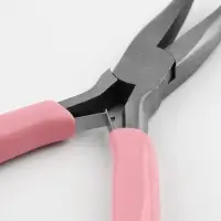 Тонкогубцы изогнутые, для рукоделия, 13&times;6.5 см, цвет серебряный/розовый