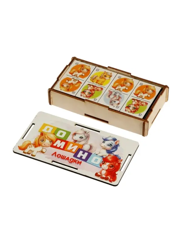 Домино деревянное Задира-плюс &laquo;Лошадки&raquo;, 6&times;3 см