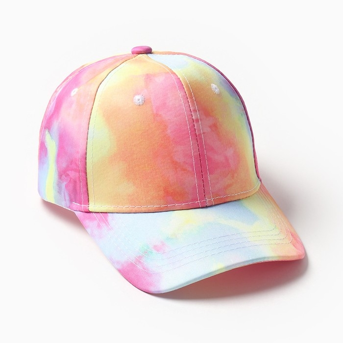 Кепка для девочек MINAKU Кепка для девочек MINAKU "Tie-dye" цвет розовый, р-р 52