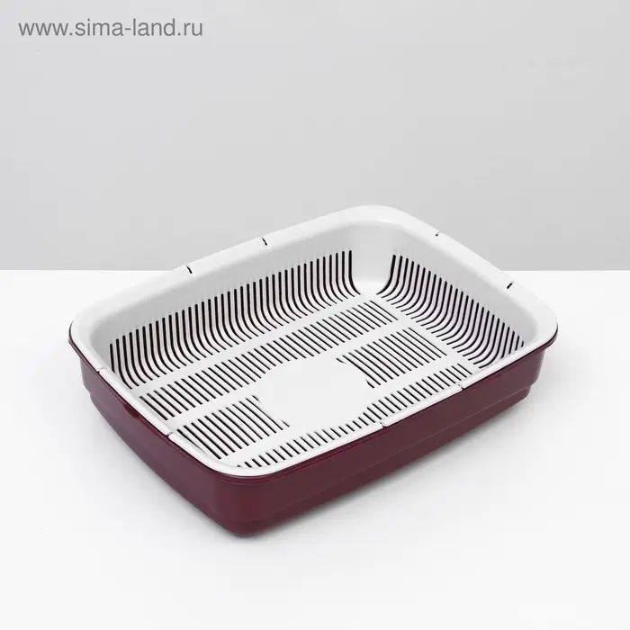 Лоток большой с сеткой Atlantis &laquo;Стандарт&raquo;, 42&times;31&times;10 см, красный