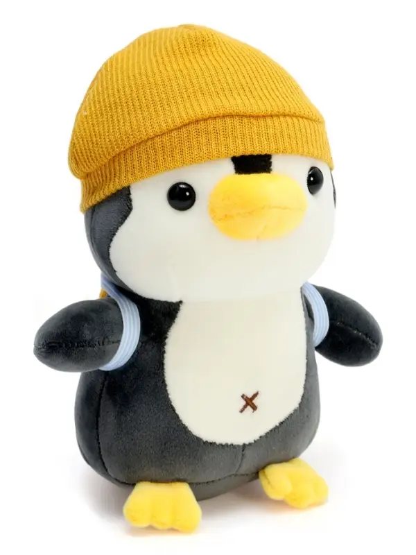 Мягкая игрушка &laquo;Пингвин&raquo; с рюкзаком, в жёлтой шапке, 22 см