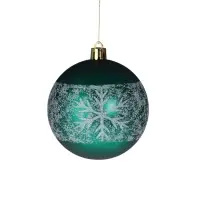 Ёлочные игрушки &laquo;Морозная снежинка&raquo;, шары новогодние, d=8 см, набор 6 шт., зелёный