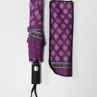 Зонт полуавтоматический &laquo;Орнамент&raquo;, эпонж, 3 сложения, 8 спиц, R=48/55 см, d=96 см, МИКС