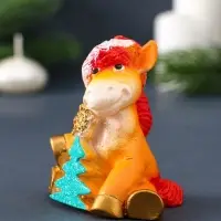 Свеча фигурная "Лошадка" 6,5х5,5х8 см, цв. золотой