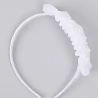 Ободок для волос белый, цветы, 10 см, Коты аристократы