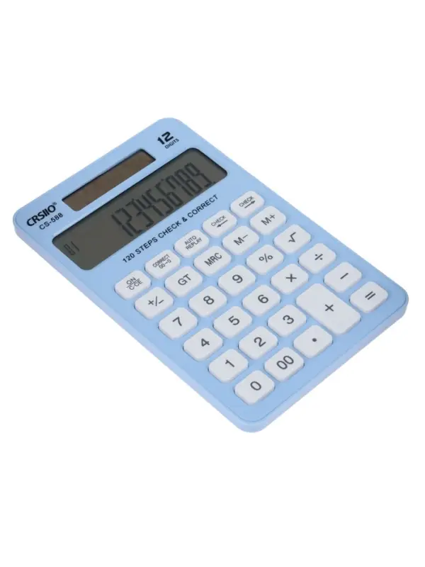 Калькулятор настольный 12-разрядный CS-588, корпус голубой