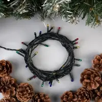 Гирлянда &laquo;Нить&raquo; 3 м, IP20, тёмная нить, 30 ламп, 8 режимов, 220 В, свечение мульти