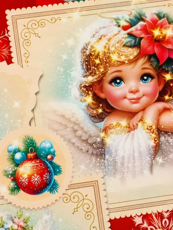 Подарочная коробка новогодняя Серафимчики 17 х 7 х 25,5 см Подарочная коробка новогодняя Серафимчики 17 х 7 х 25,5 см