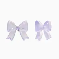 Серьги пластик &laquo;Бантик&raquo;, перламутровый, фиолетовые