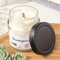 Ароматическая свеча в банке, 150 г, из соевого воска, 150 г, деревянный фитиль, лемонграсс