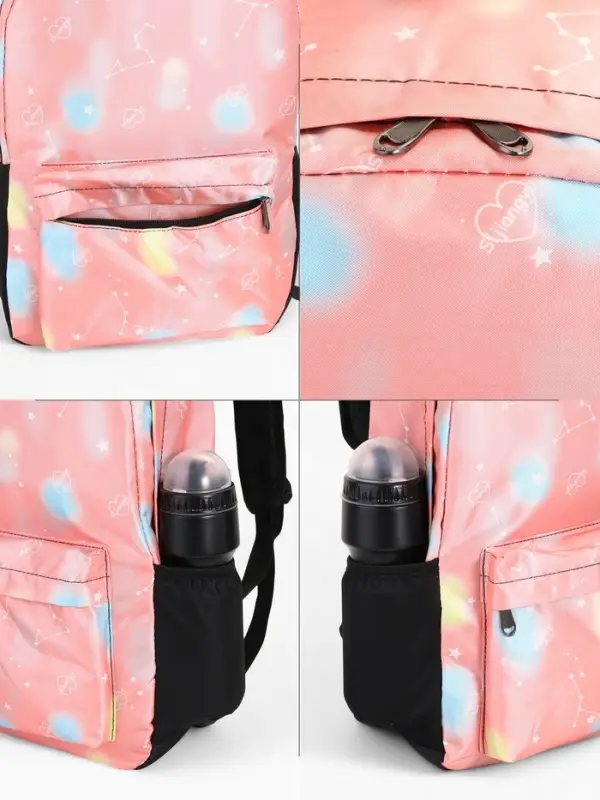 Рюкзак школьный &laquo;Сердечки&raquo;, для девочки, 30&times;13&times;42 см, розовый