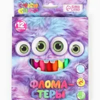 Фломастеры 12 цветов в коробке &laquo;Монстрик&raquo;