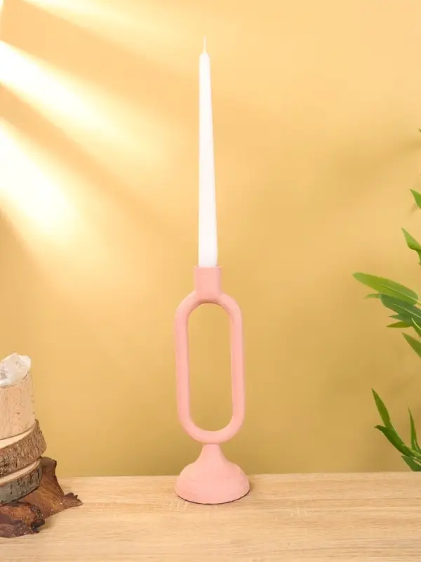 Подсвечник на 1 свечу  Подсвечник на 1 свечу "Пудровый" 8,5х,8,5х26 см