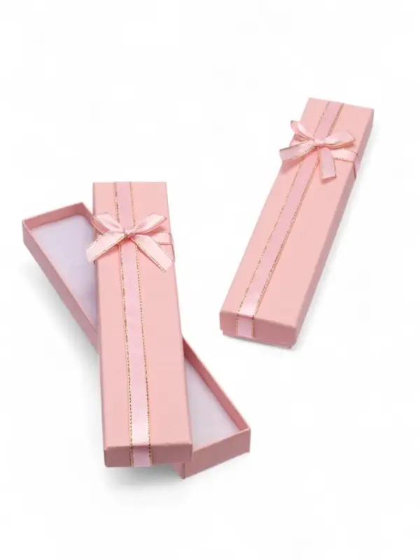 Набор короборчек подарочных 6 шт.  под браслет/цепочку/часы, 21*4*2, цвет розовый с перламутровым бл