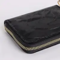 Кошелёк женский на молнии 11&times;2.5&times;9 см, однотонный, чёрный