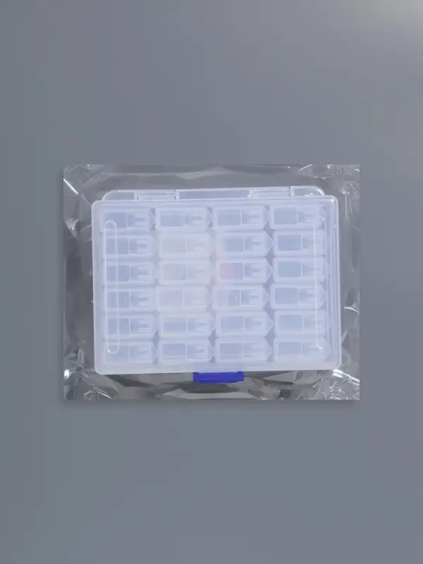 Органайзер для хранения мелочей, 24 баночки, 13&times;10&times;3.5 см, прозрачный