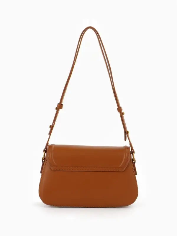 Сумка женская мессенджер TEXTURA на клапане, 23&times;6&times;13 см, коричневая