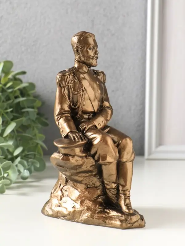 Фигура гипс &laquo;Николай II на скале&raquo;, 17.5 см, бронза