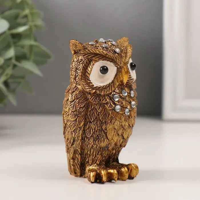 Фигурка полистоун &laquo;Филин кофейный&raquo;, стразы, 8.5&times;5.3&times;4.3 см
