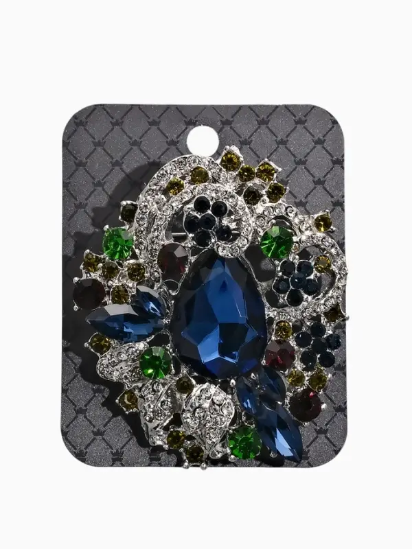 Брошь &laquo;Императрица&raquo;, самоцветная, цветная в серебре