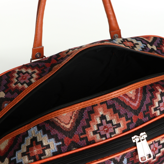 Сумка дорожная женская, 2 отдела на молниях, длинный ремень, цвет разноцветный Сумка дорожная женская, 2 отдела на молниях, длинный ремень, цвет разноцветный