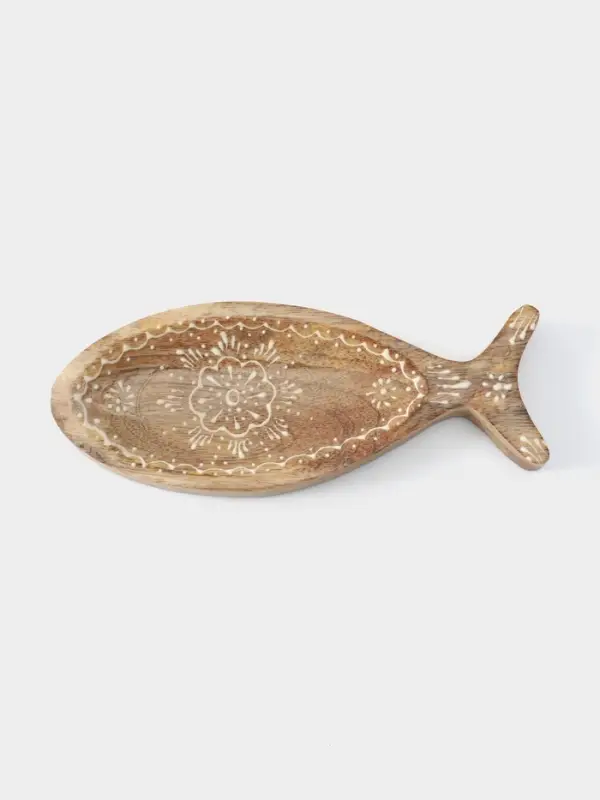 Блюдо в форме рыбки &laquo;Пряник&raquo;, 25.5&times;10&times;2 см, дерево манго