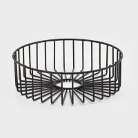 Корзинка - ваза для фруктов &laquo;Горшок&raquo;, 23&times;23&times;7 см, чёрная