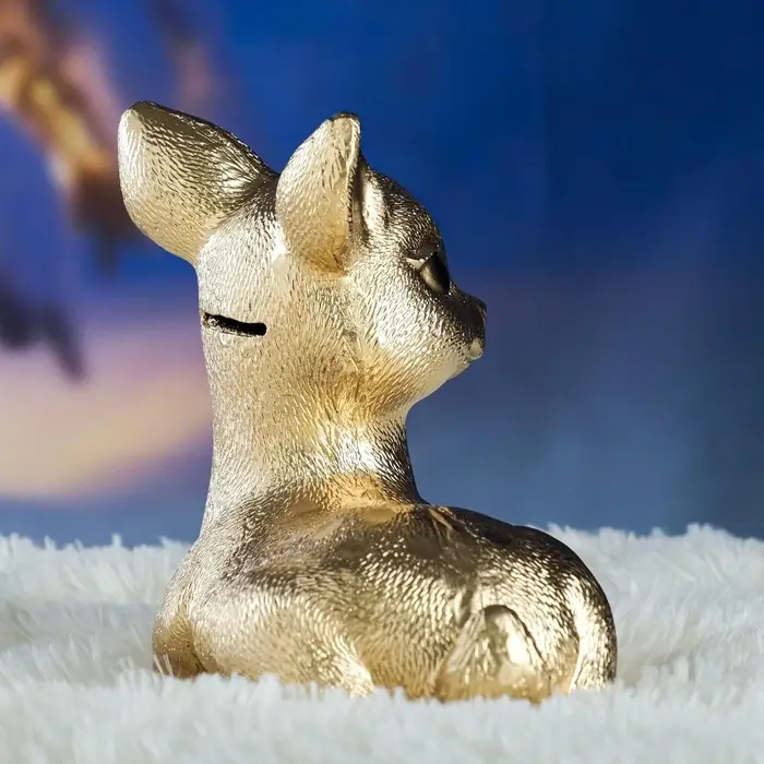 Копилка для денег &laquo;Олененок&raquo;, гипс, под золото, 17&times;10&times;18 см